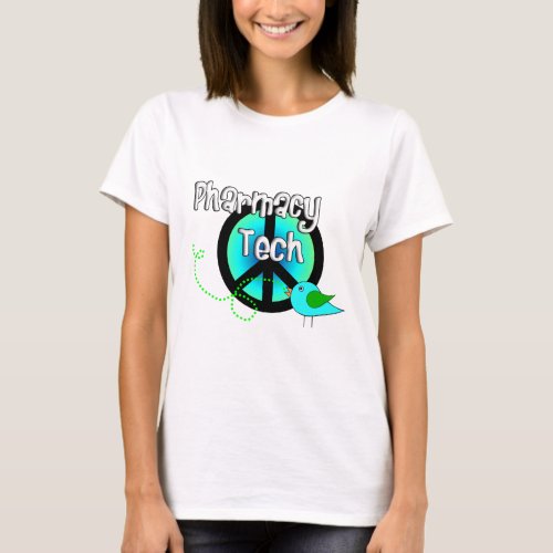 Pharmacy Tech Peace Sign Design Gifts T_Shirt