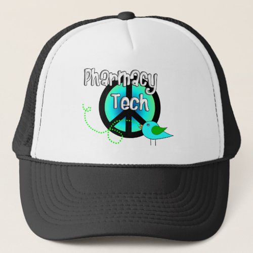 Pharmacy Tech Peace Sign Design Gifts Trucker Hat