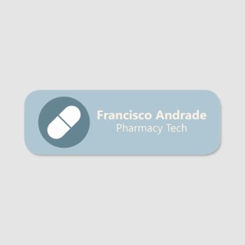 Pharmacy Tech Pharmacist Magnetic Decorative Pill Name Tag by red_dress at Zazzle