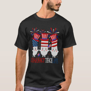 Pharmacy Tech Pills American Patriotic 4th Of July T-Shirt