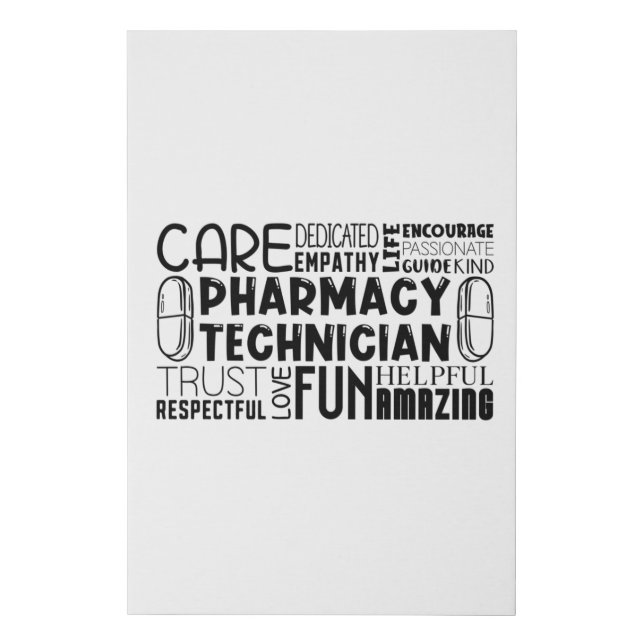 Pharmacy Tech Quote Medicine Pharmacist Technician Faux Canvas Print (Front)