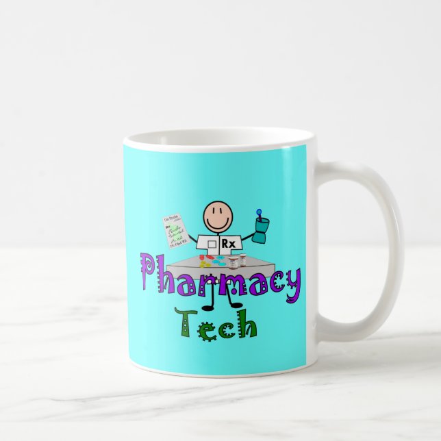 Pharmacy Tech Stick People Design Gifts Coffee Mug (Right)