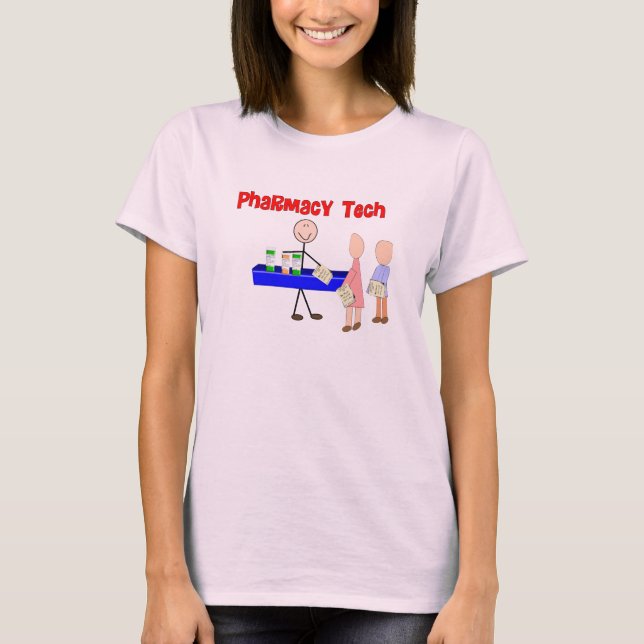 Pharmacy Tech Stick People Design Gifts T-Shirt (Front)