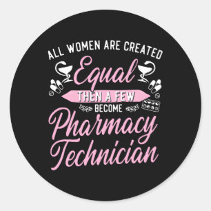 Pharmacy Tech Technician Pharmacist Student Female Classic Round Sticker