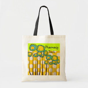 Pharmacy  Tech Tote Whimsical Flowers Bag