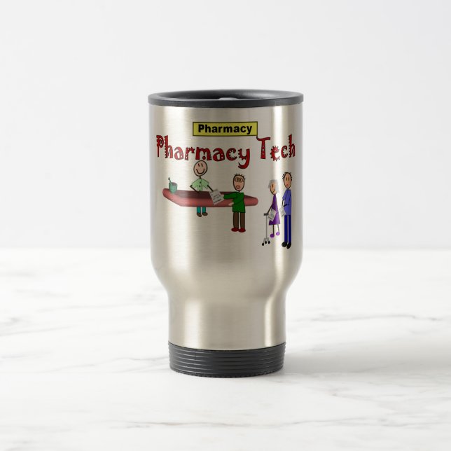Pharmacy Tech With Customers Design Travel Mug (Center)