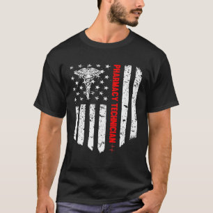 Pharmacy Technician American Flag Patriotic Medici T-Shirt