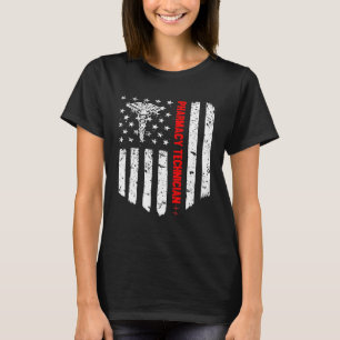Pharmacy Technician American Flag Patriotic Medici T-Shirt