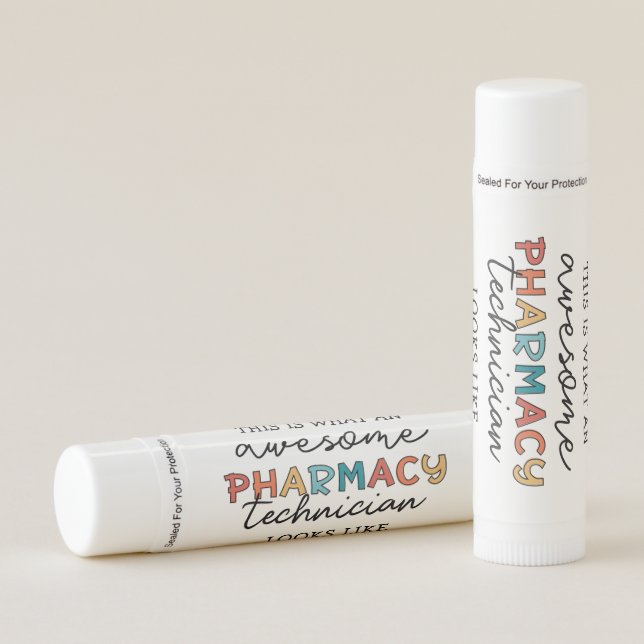 Pharmacy Technician Awesome Pharmacy Tech Funny Lip Balm (Front)