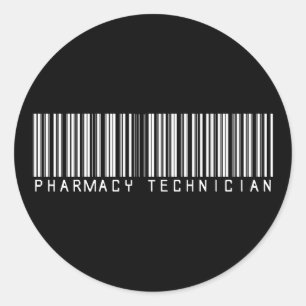 Pharmacy Technician Bar Code Classic Round Sticker