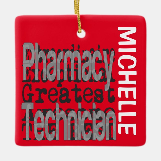 Pharmacy Technician Extraordinaire CUSTOM Ceramic Ornament (Front)