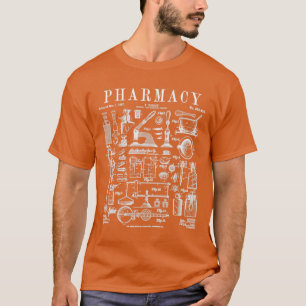 Pharmacy Technician Pharmacist Tools Vintage Paten T-Shirt
