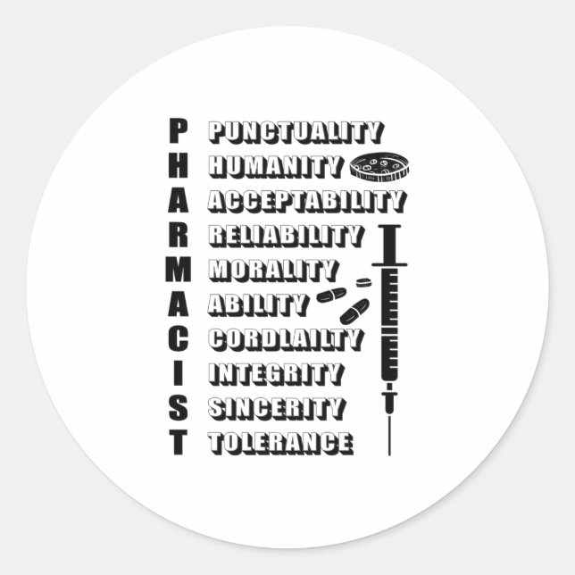 Pharmacy Technician Pharmacists Pharmacist Quote Classic Round Sticker (Front)