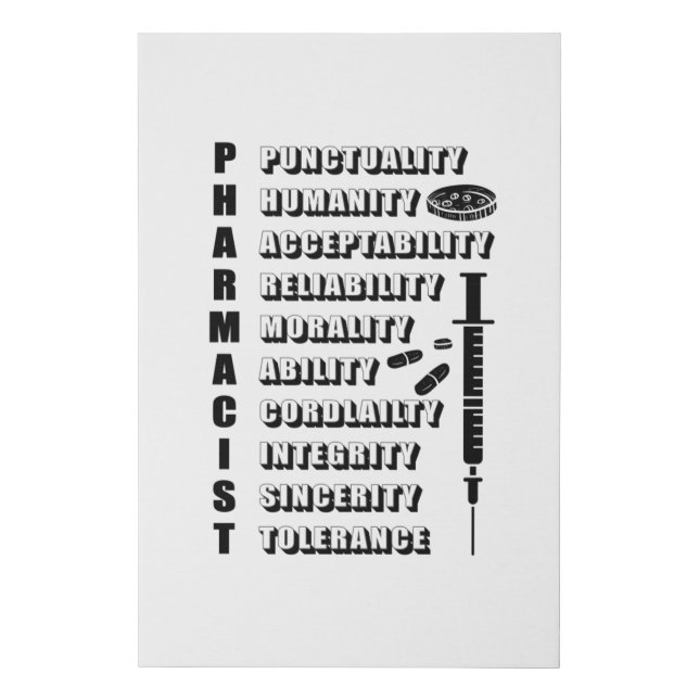 Pharmacy Technician Pharmacists Pharmacist Quote Faux Canvas Print (Front)