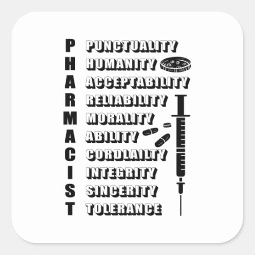 Pharmacy Technician Pharmacists Pharmacist Quote Square Sticker