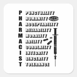 Pharmacy Technician Pharmacists Pharmacist Quote Square Sticker