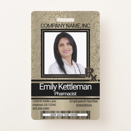 Pharmacy Technician Photo Badge _ Gold