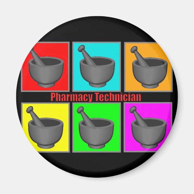Pharmacy Technician Popart Gifts Magnet (Front)