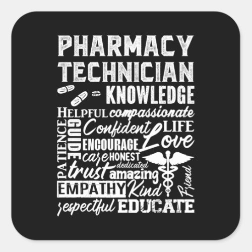 Pharmacy Technician Quote Medicine Pharmacist Square Sticker