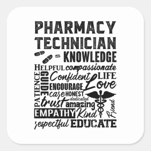 Pharmacy Technician Quote Medicine Pharmacists Square Sticker