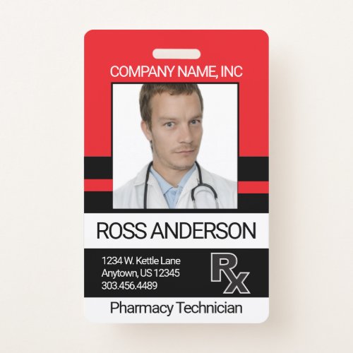 Pharmacy Technician _ Red and Black Badge