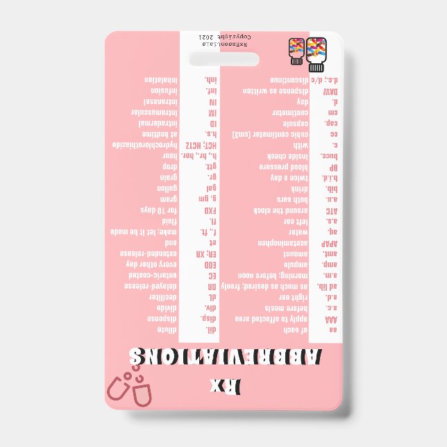 Pharmacy Technician - Rx Abbreviations (S2) Badge (Front)