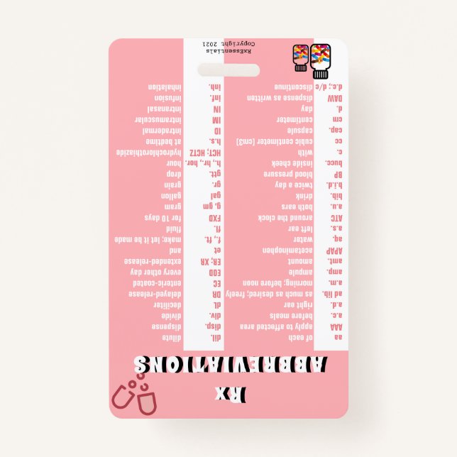 Pharmacy Technician - Rx Abbreviations (S2) Badge (Front)