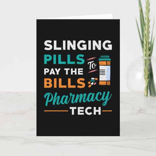 Pharmacy Technician Slinging Pills Pharmacist Gift Card (Front)