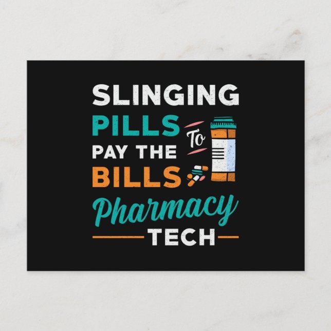 Pharmacy Technician Slinging Pills Pharmacist Gift Postcard (Front)