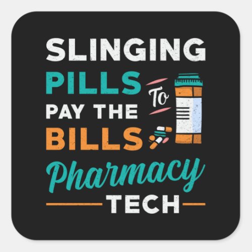 Pharmacy Technician Slinging Pills Pharmacist Gift Square Sticker