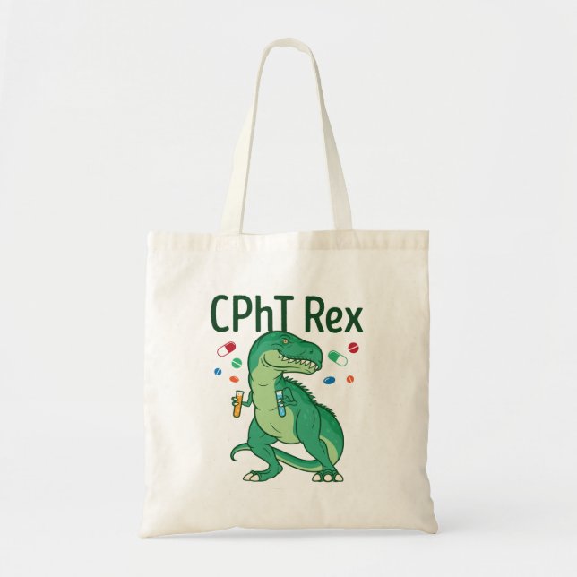 Pharmacy Technician Tech CPhT Rex Tote Bag (Front)
