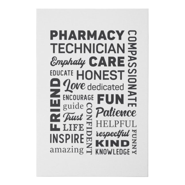 Pharmacy Technician Tech Medicine Pharmacist Gift Faux Canvas Print (Front)