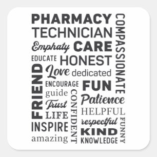 Pharmacy Technician Tech Medicine Pharmacist Gift Square Sticker