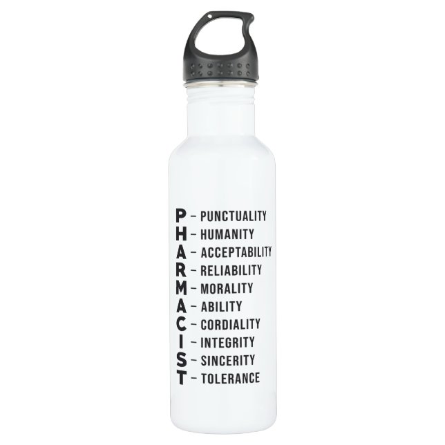 Pharmacy Technician Tech Pharmacist Medicine Stainless Steel Water Bottle (Front)