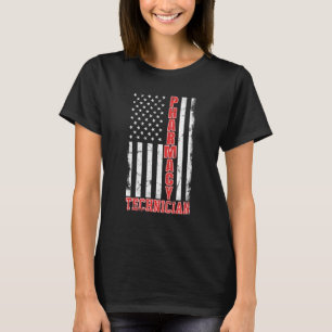 Pharmacy Technician US American Flag Pharmacy Tech T-Shirt
