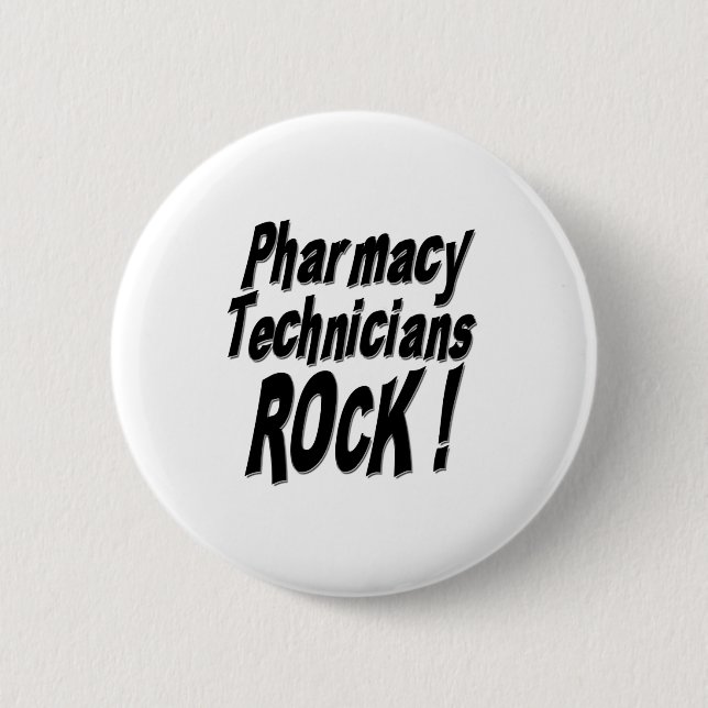 Pharmacy Technicians Rock! Button (Front)