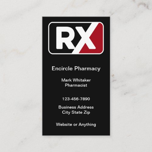 Pharmacy Theme Vertical Business Cards