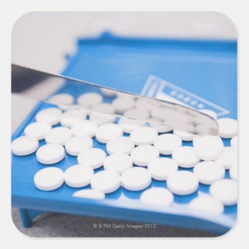 Pharmacy tools pills medication square sticker