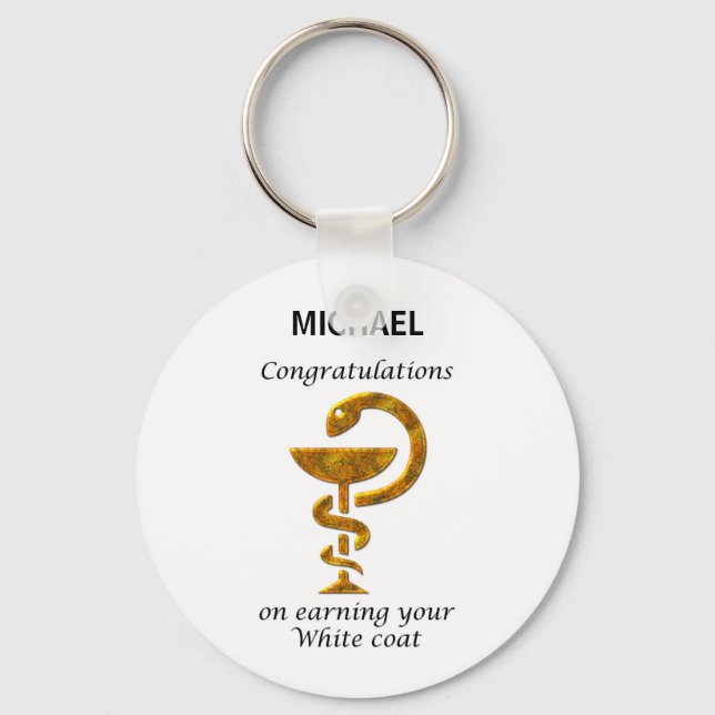 Pharmacy White Coat Ceremony Congratulations Keychain (Front)