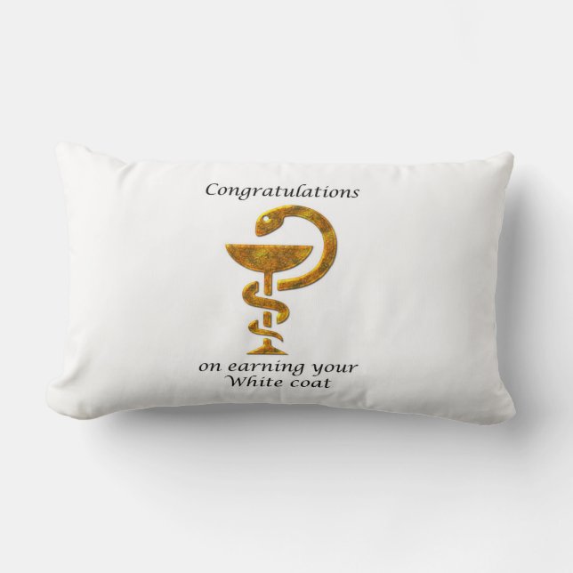 Pharmacy White Coat Ceremony Congratulations Lumbar Pillow (Front)