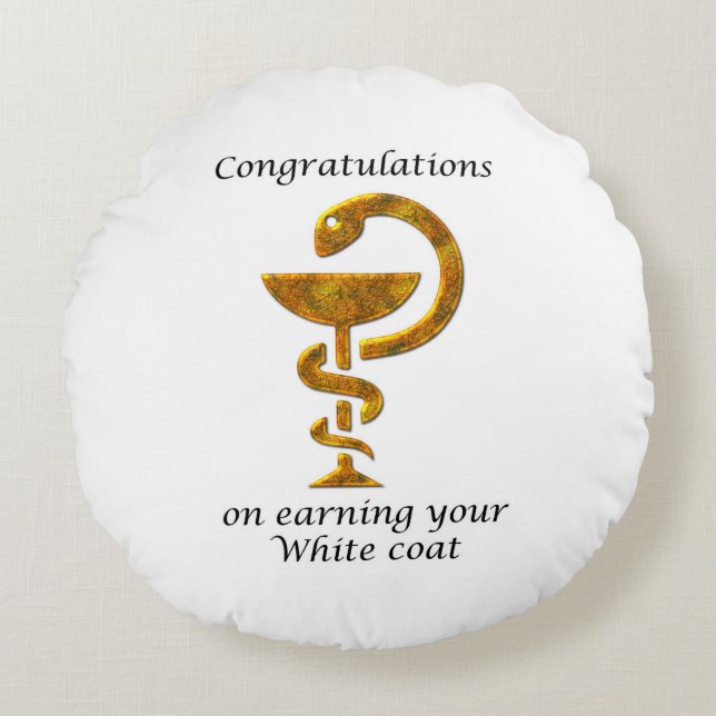 Pharmacy White Coat Ceremony Congratulations Round Pillow (Front)