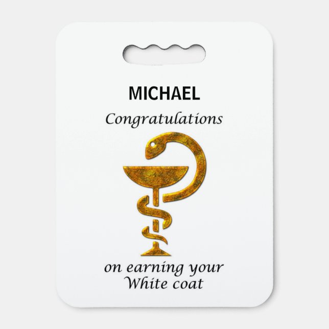 Pharmacy White Coat Ceremony Congratulations Seat Cushion (Front Vertical)