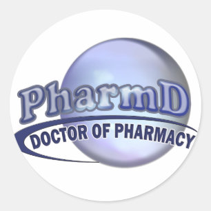 PharmD BLUE LOGO - DOCTOR OF PHARMACY Classic Round Sticker