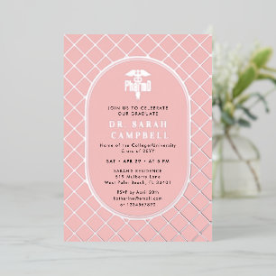PharmD Doctor of Pharmacy Graduation Check Pattern Foil Invitation