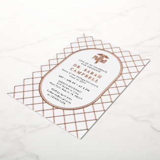PharmD Doctor of Pharmacy Graduation Check Pattern Foil Invitation