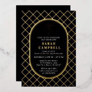 PharmD Doctor of Pharmacy Graduation Check Pattern Foil Invitation