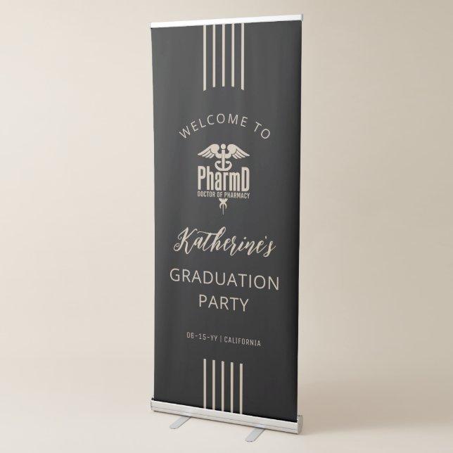 PharmD Doctor of Pharmacy Graduation Party Retractable Banner (3/4)