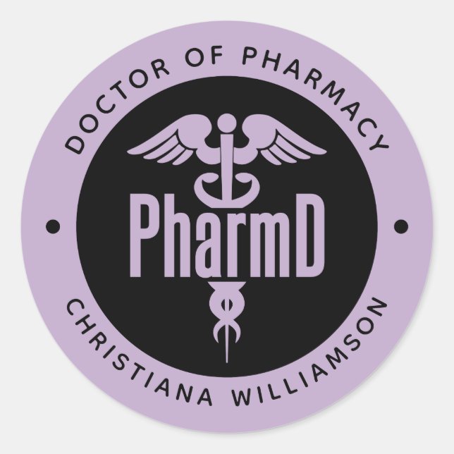 PharmD Doctor of Pharmacy Graduation Pharmacist Classic Round Sticker (Front)