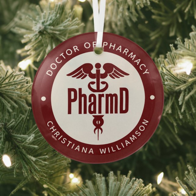 PharmD Doctor of Pharmacy Graduation Pharmacist Glass Ornament (Insitu)