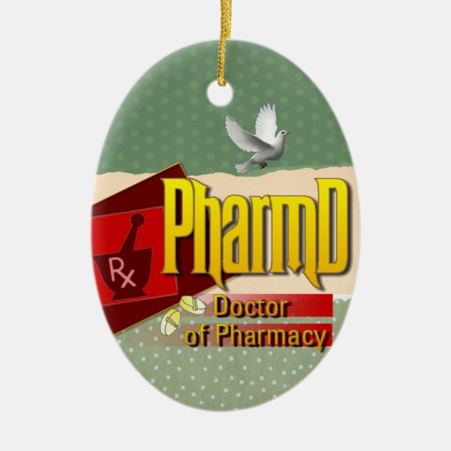 PharmD Doctor of Pharmacy LOGO Ceramic Ornament (Front)